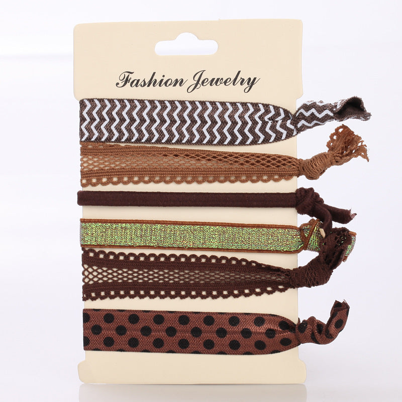 Printed elastic hair tie pack