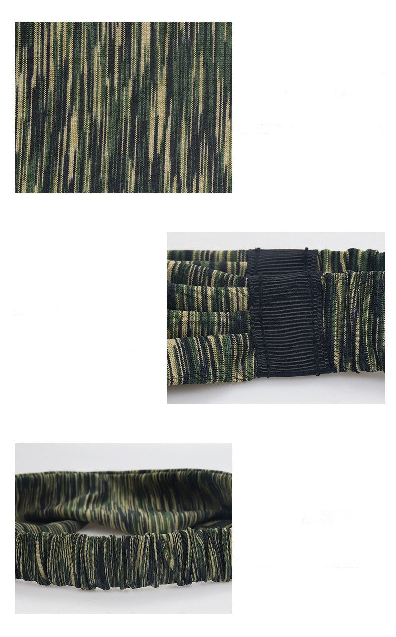 Multi-coloured sporty elastic bandanna hair band