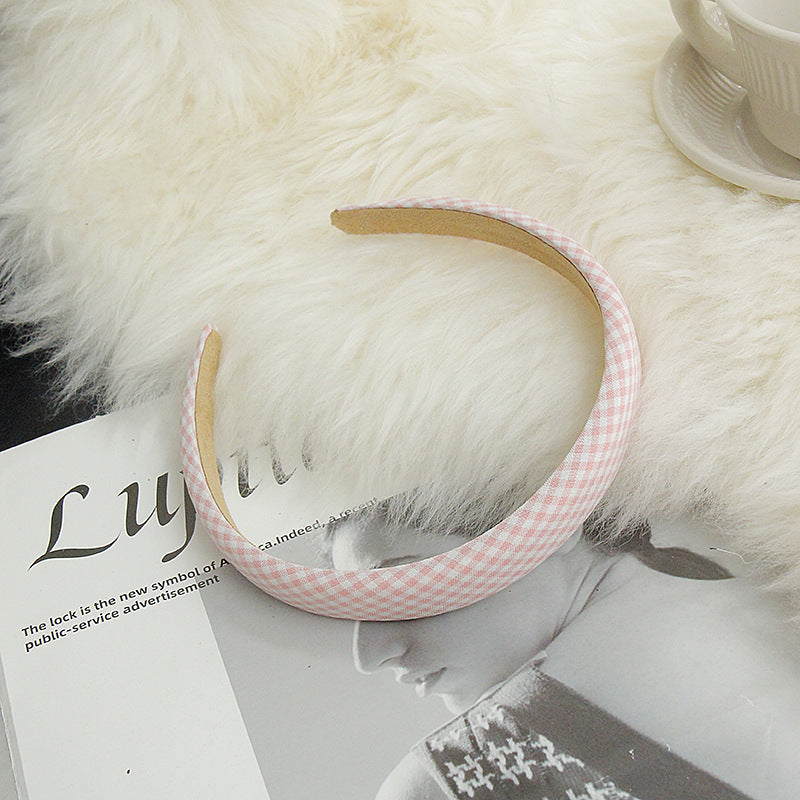 2cm wide thinly padded gingham headband