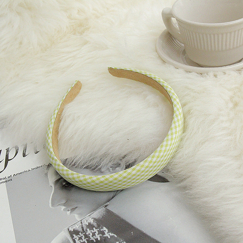 2cm wide thinly padded gingham headband