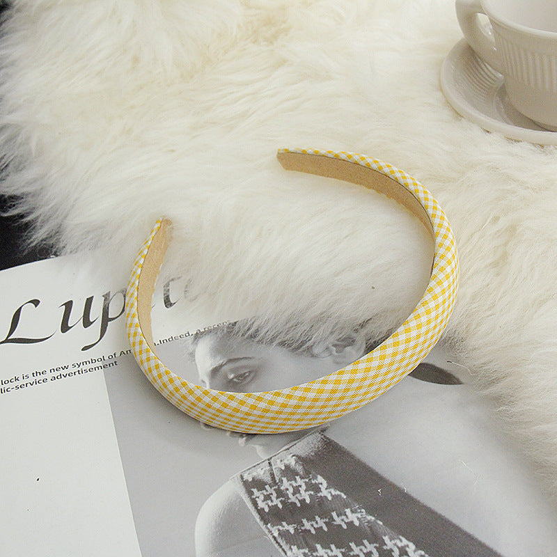 2cm wide thinly padded gingham headband