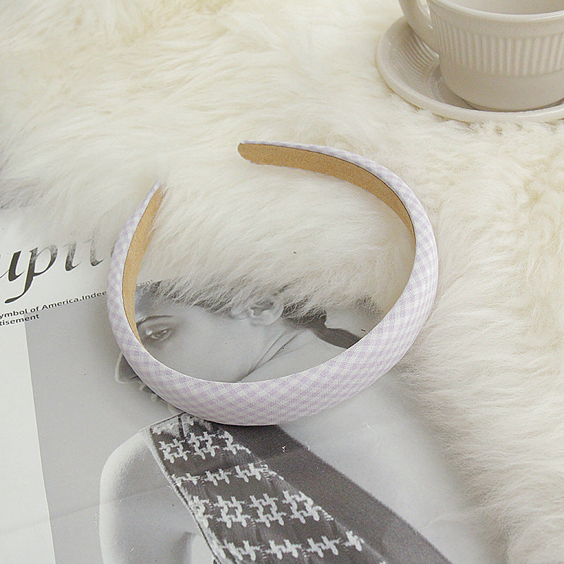 2cm wide thinly padded gingham headband