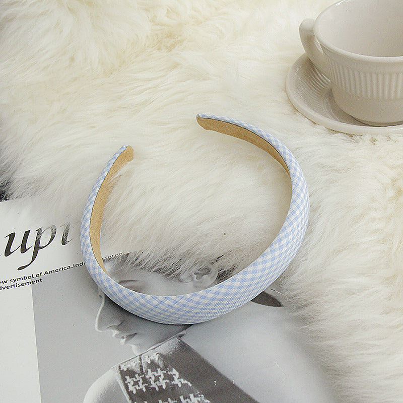 2cm wide thinly padded gingham headband