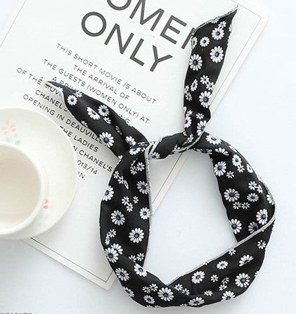 Bulk flowers print cotton twist hair scarf - 20 pieces