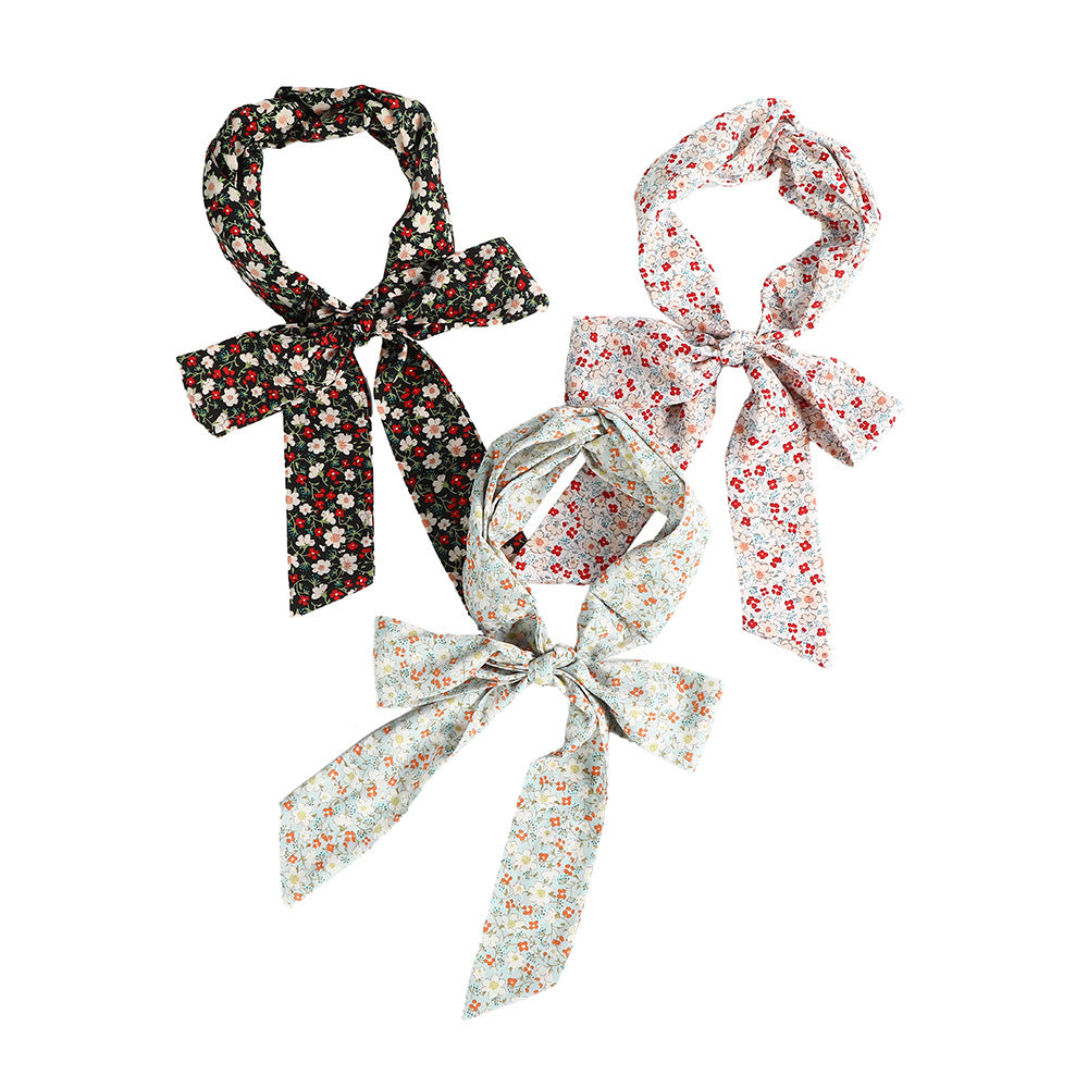 Country flowers print twist front head scarf