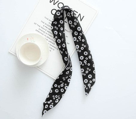 Bulk flowers print cotton twist hair scarf - 20 pieces
