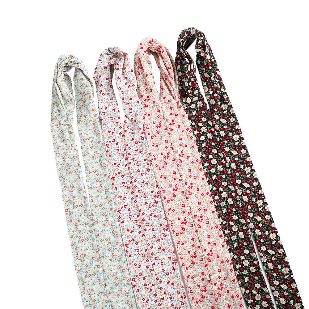 Country flowers print twist front head scarf