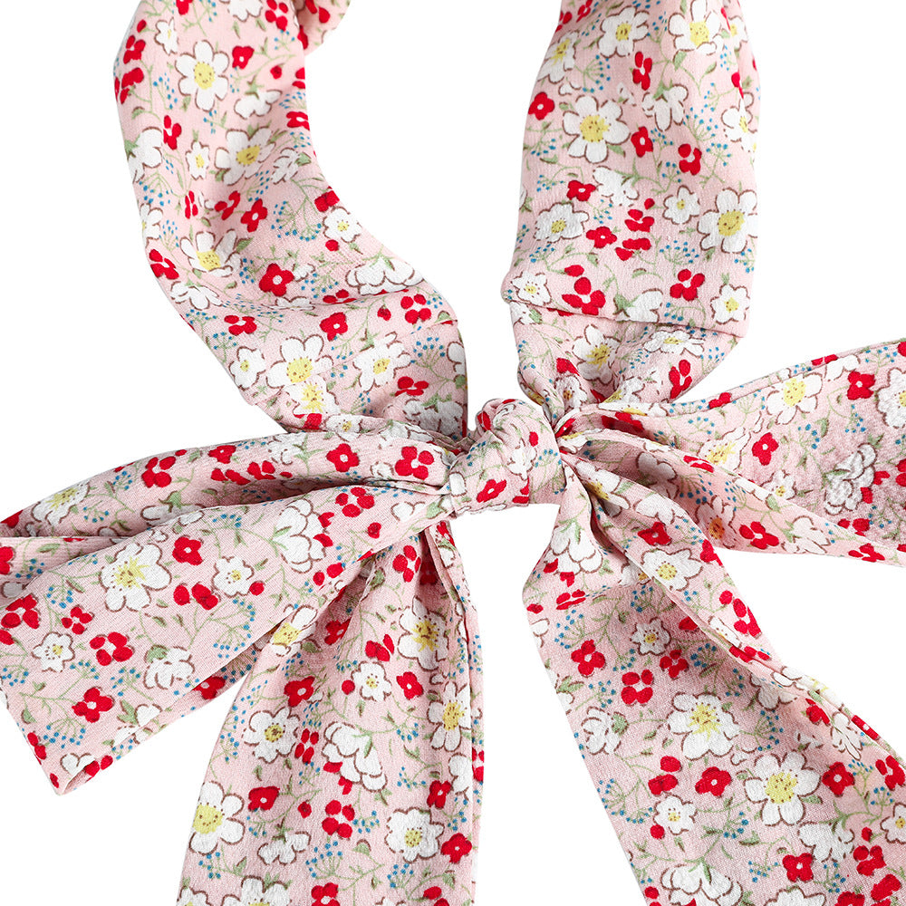 Country flowers print twist front head scarf