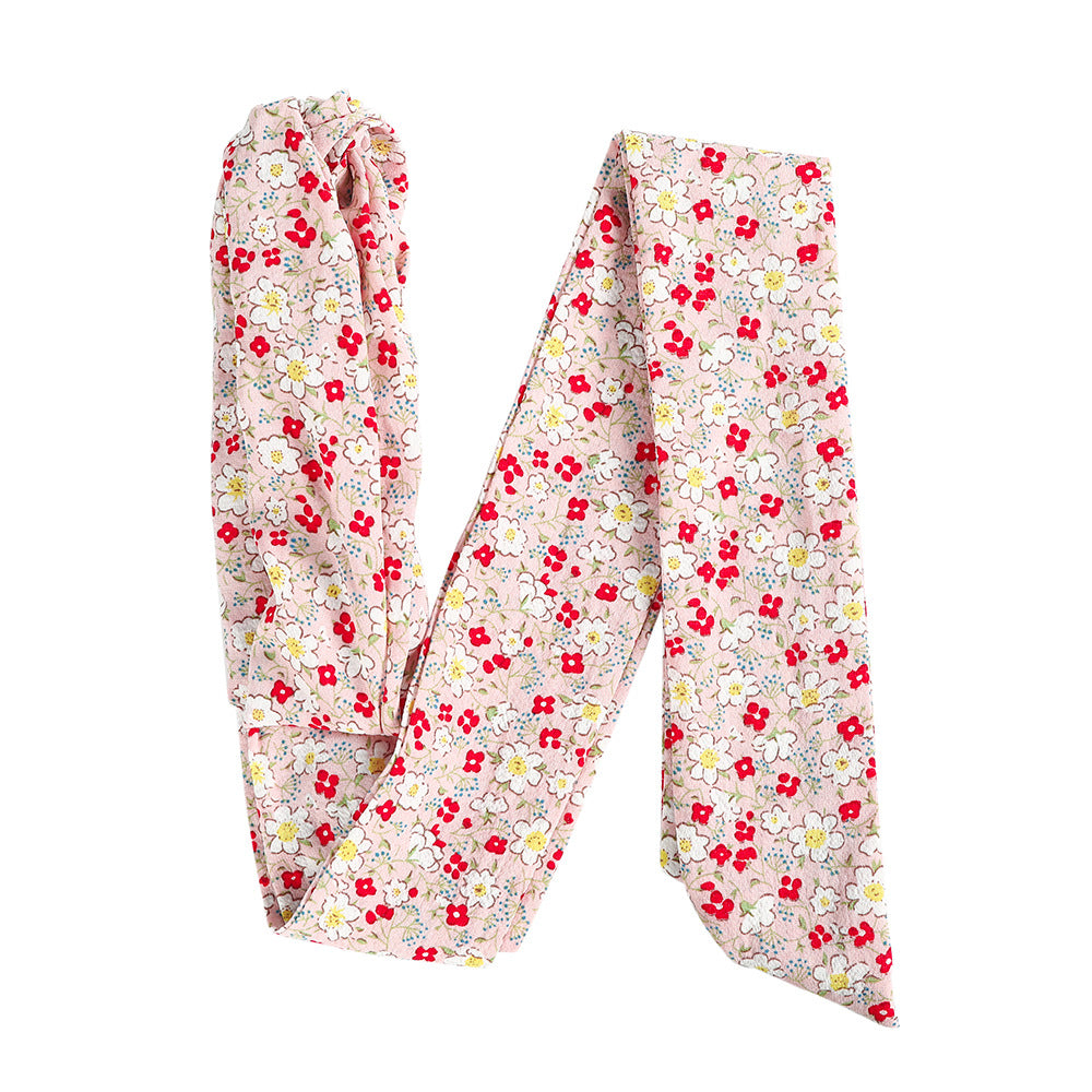 Country flowers print twist front head scarf