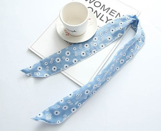 Bulk flowers print cotton twist hair scarf - 20 pieces