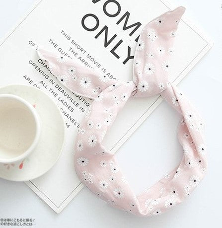 Bulk flowers print cotton twist hair scarf - 20 pieces