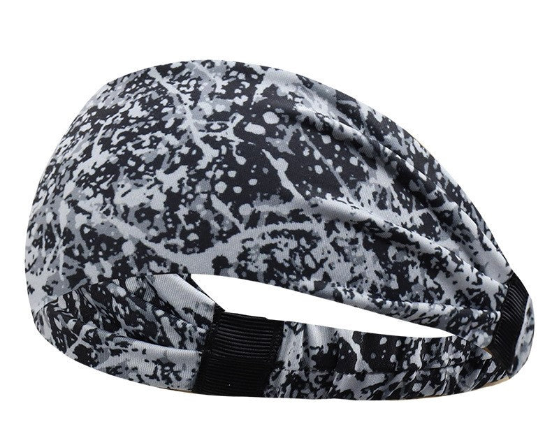 Rain patterned Jersey cotton sporty elastic bandanna hair band