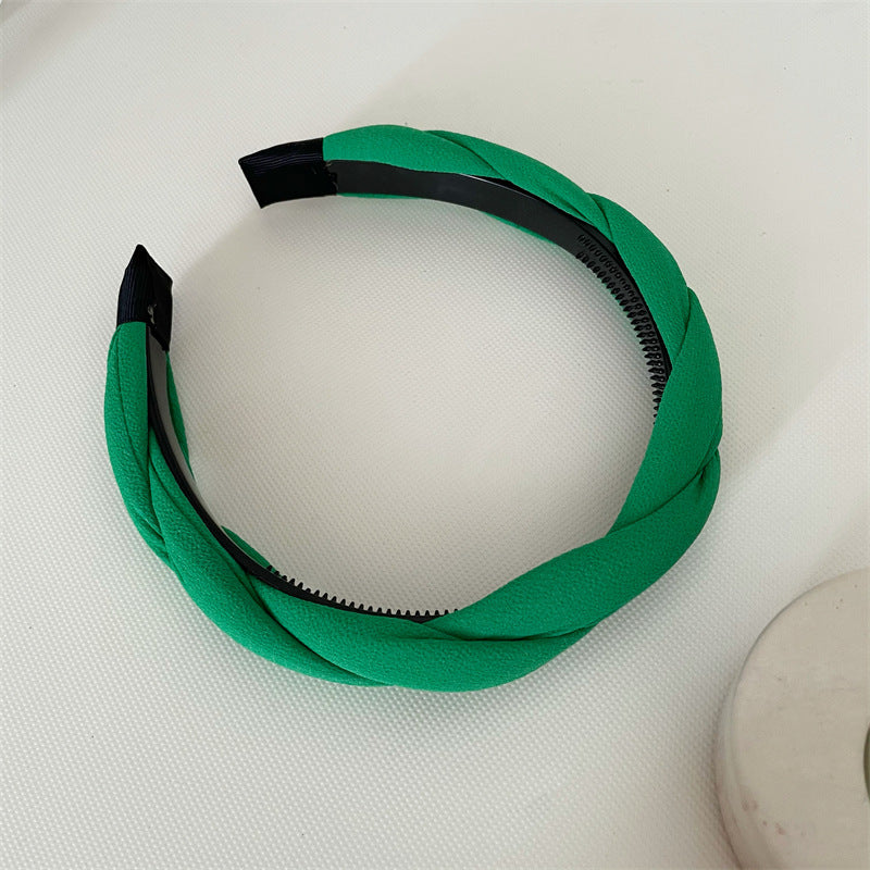 Plain chiffon twist braided headband