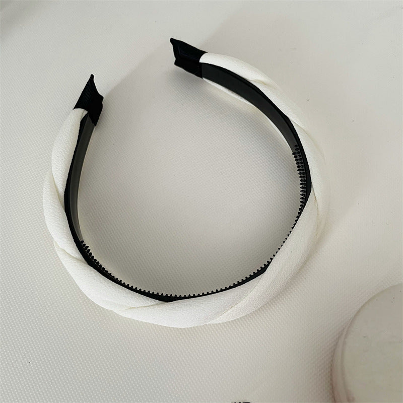 Plain chiffon twist braided headband