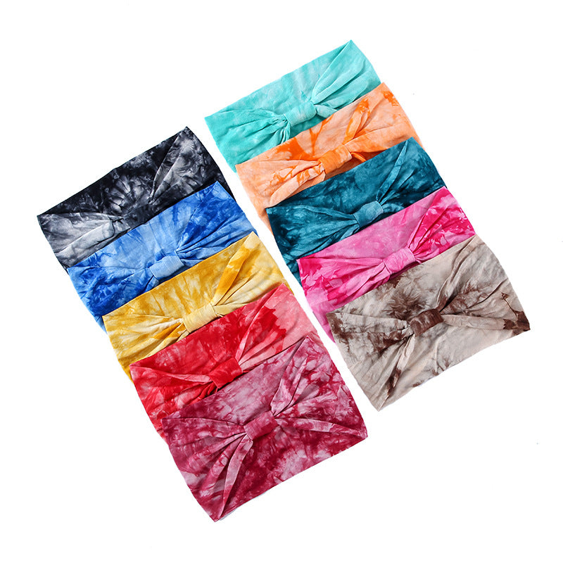 Super soft tie dye print knotted bandanna headband