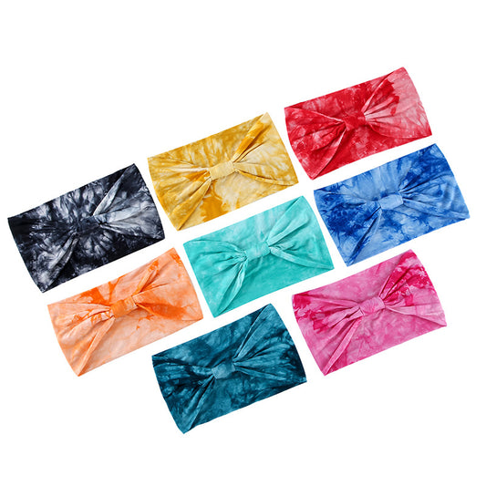 Super soft tie dye print knotted bandanna headband