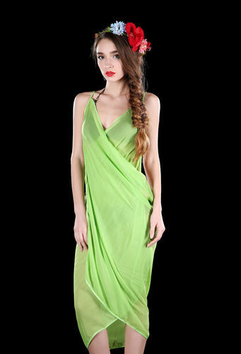 Dress style plain bikini wrap