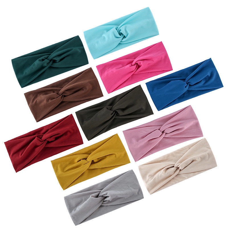 Twist front plain cotton thin headband