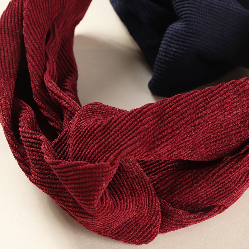Kids solid corduroy elastic headband