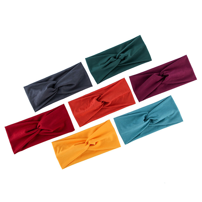 Twist front plain cotton thin headband