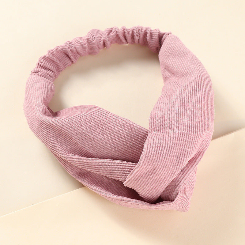 Kids solid corduroy elastic headband