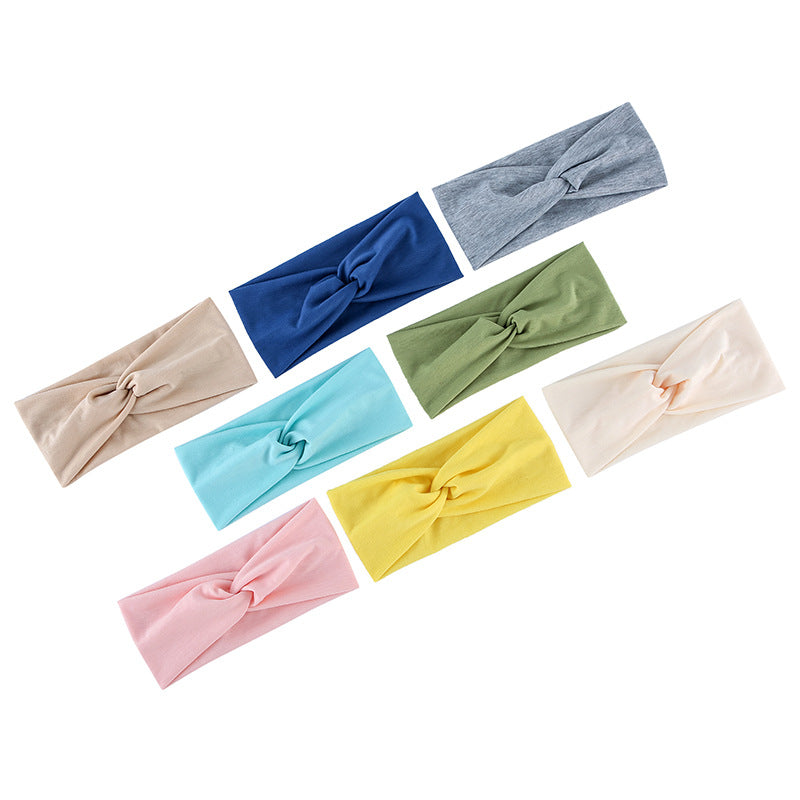 Twist front plain cotton thin headband
