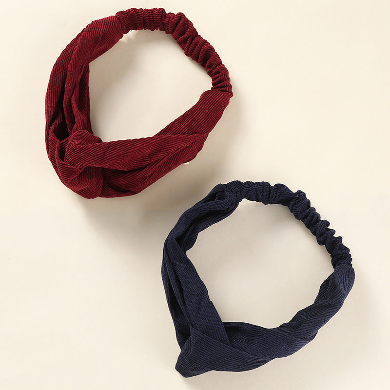 Kids solid corduroy elastic headband