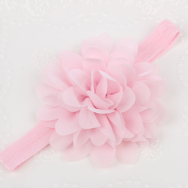 Chiffon large flower elastic headband