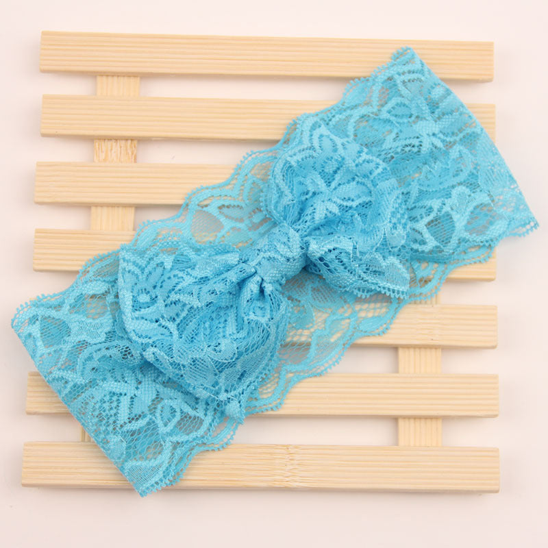 Soft lace bow headband