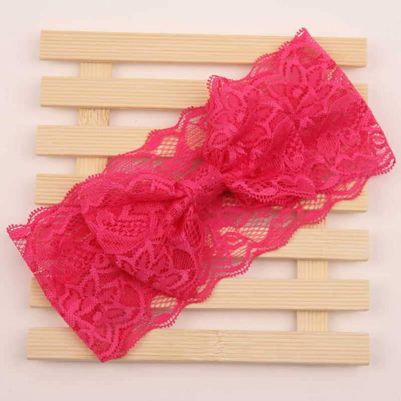 Soft lace bow headband
