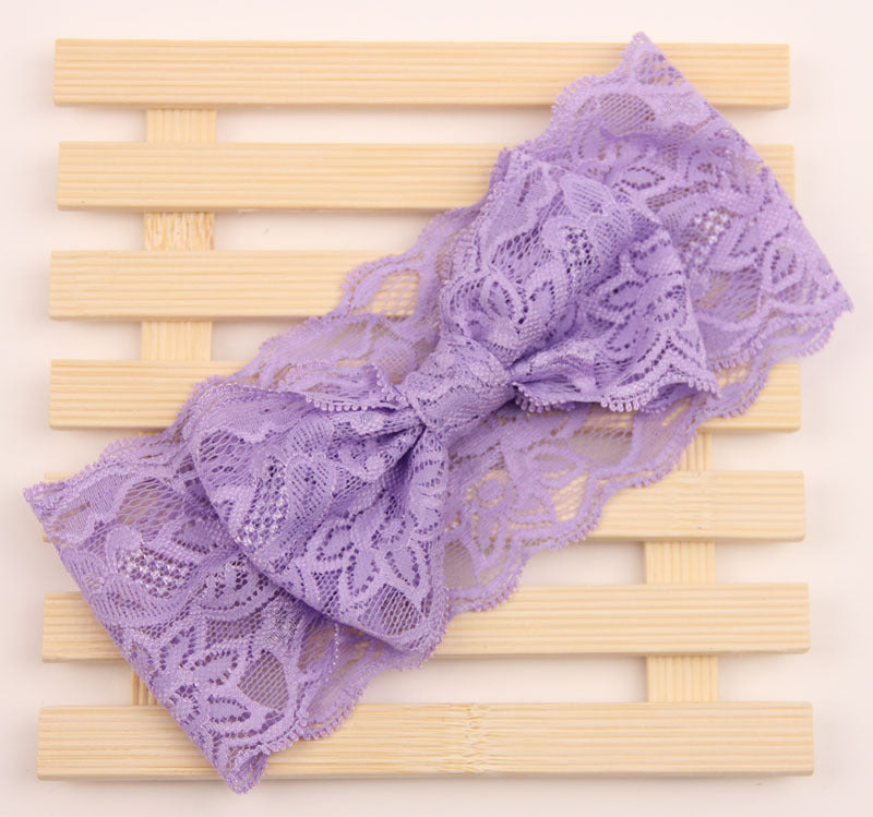 Soft lace bow headband