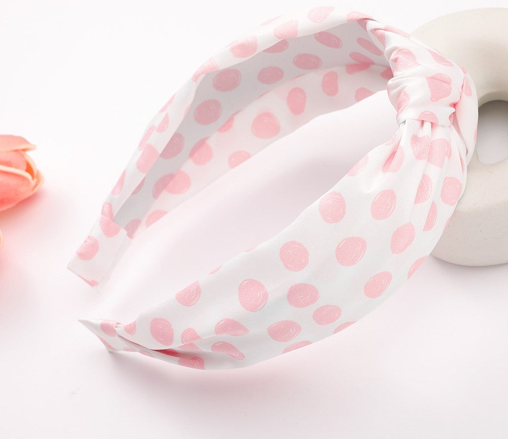 Printed satin knotted headband