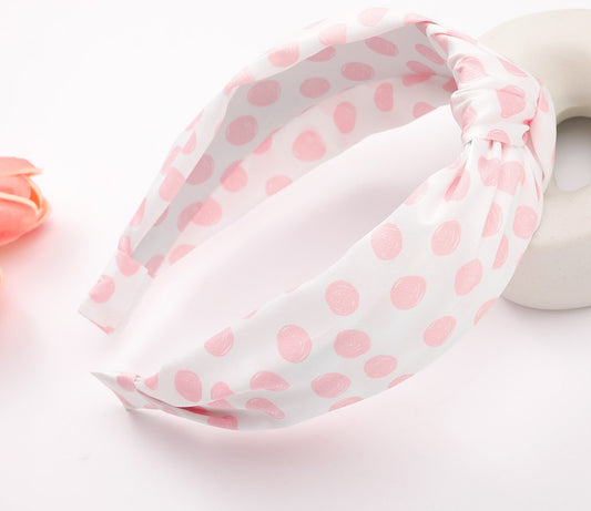 Printed satin knotted headband