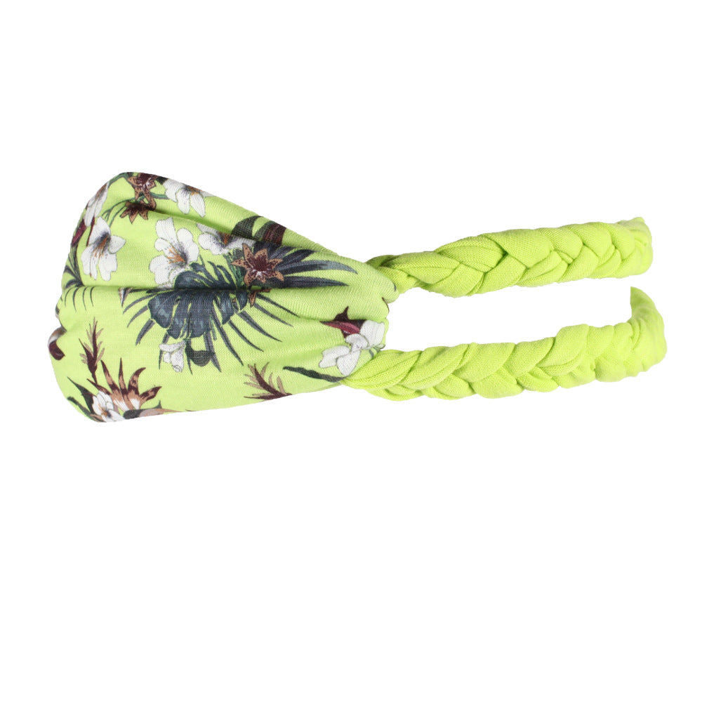 Braids and floral twist cotton elastic head band