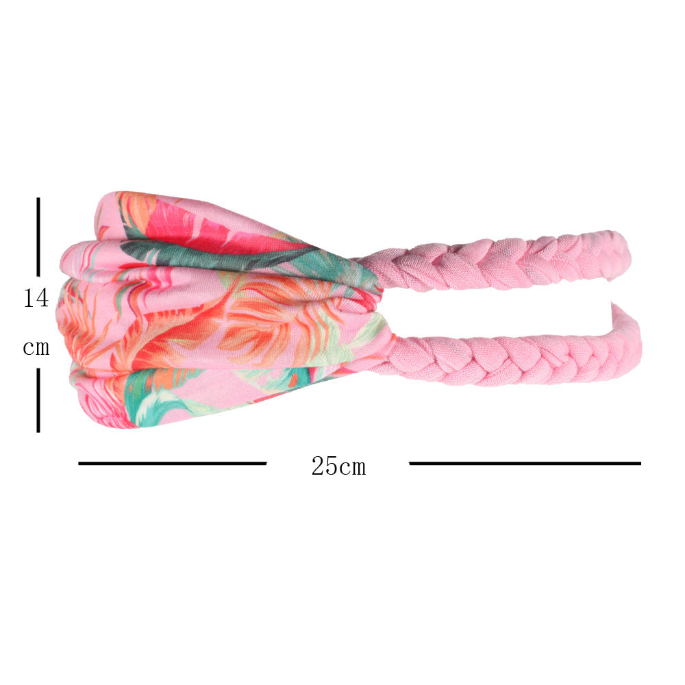 Braids and floral twist cotton elastic head band