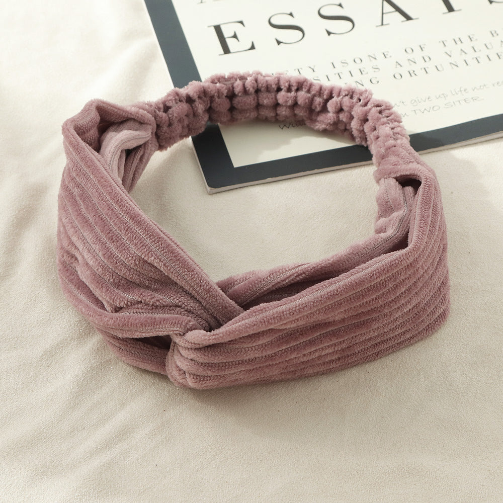Corrugated velvet elastic hair band