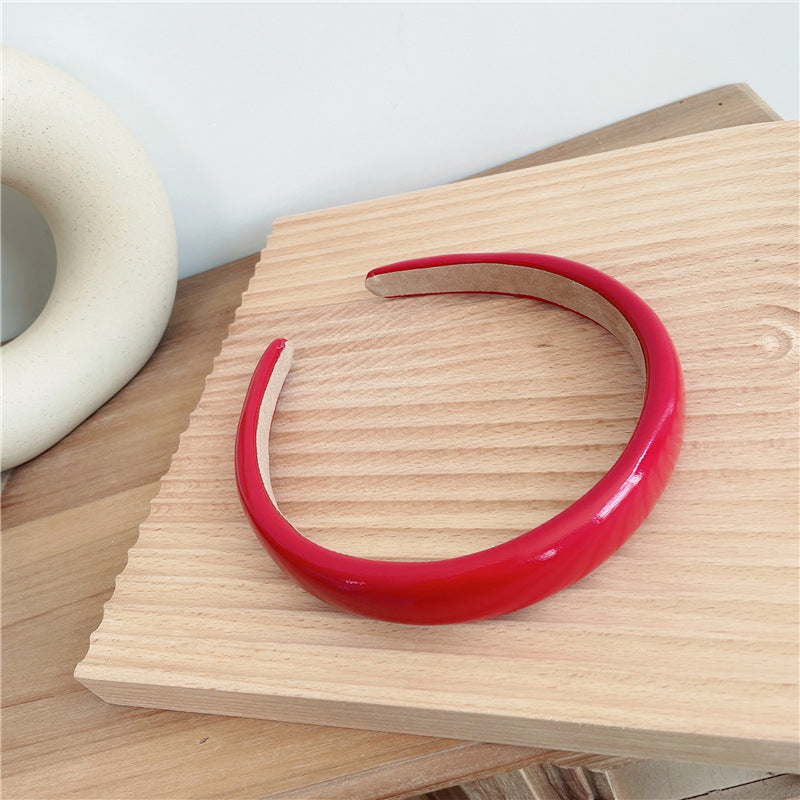 2cm-wide glossy leather slim headband