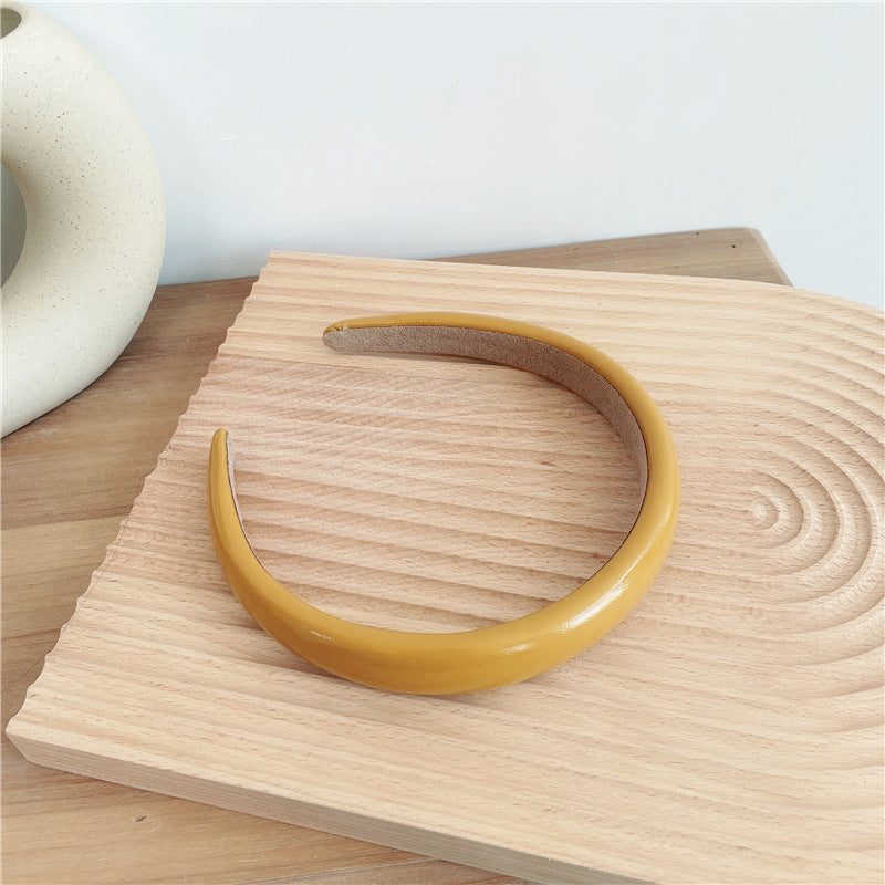 2cm-wide glossy leather slim headband
