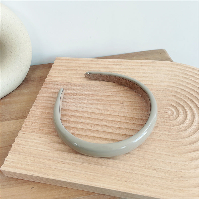 2cm-wide glossy leather slim headband