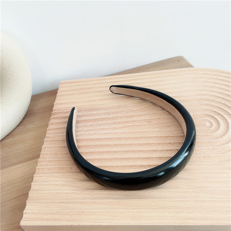 2cm-wide glossy leather slim headband