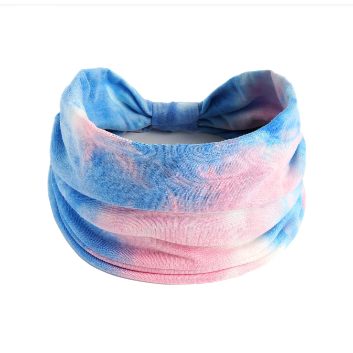 Extra-wide 2-way tie dye print bandanna hair band