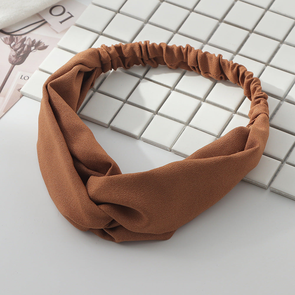 Solid pearl chiffon elastic headband