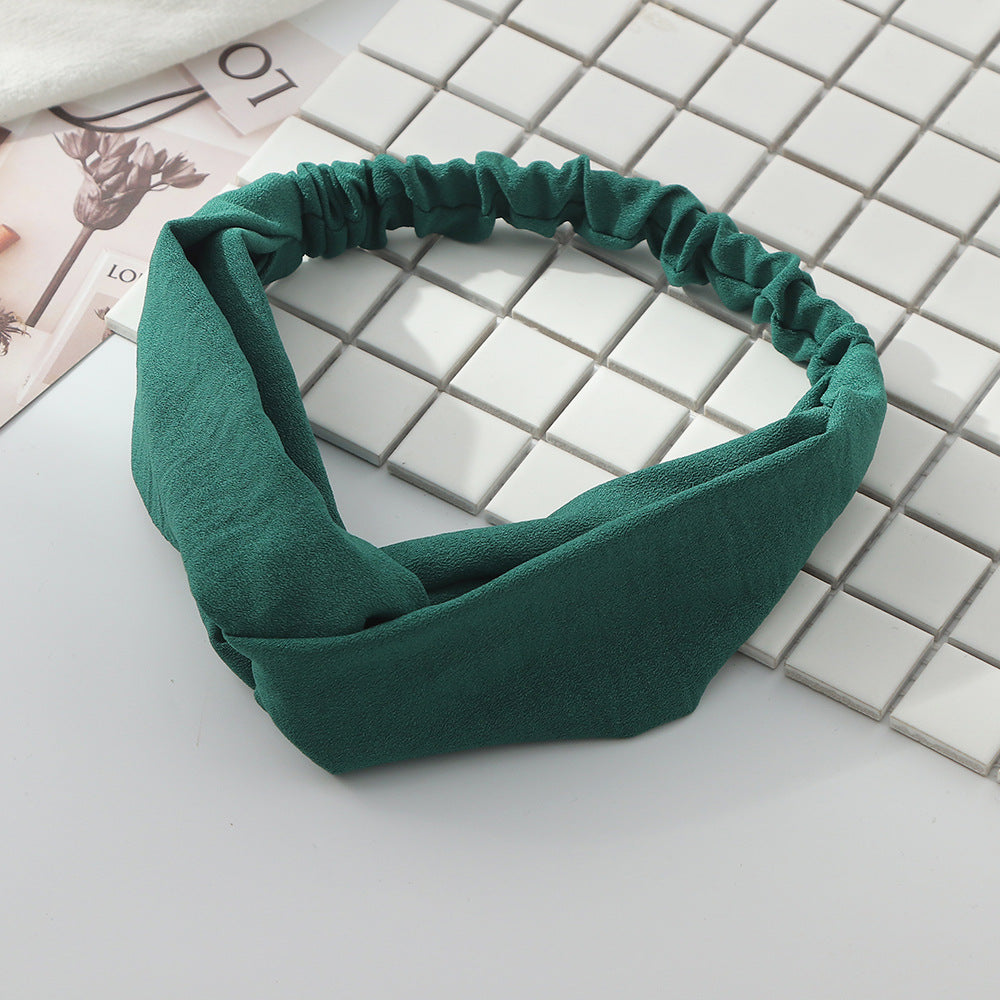 Solid pearl chiffon elastic headband