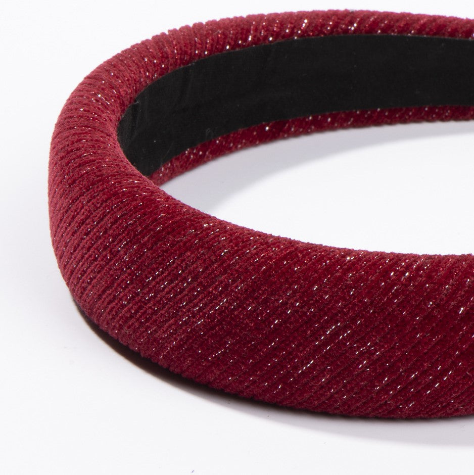 Glitter tinsel mixed corduroy thinly padded headband