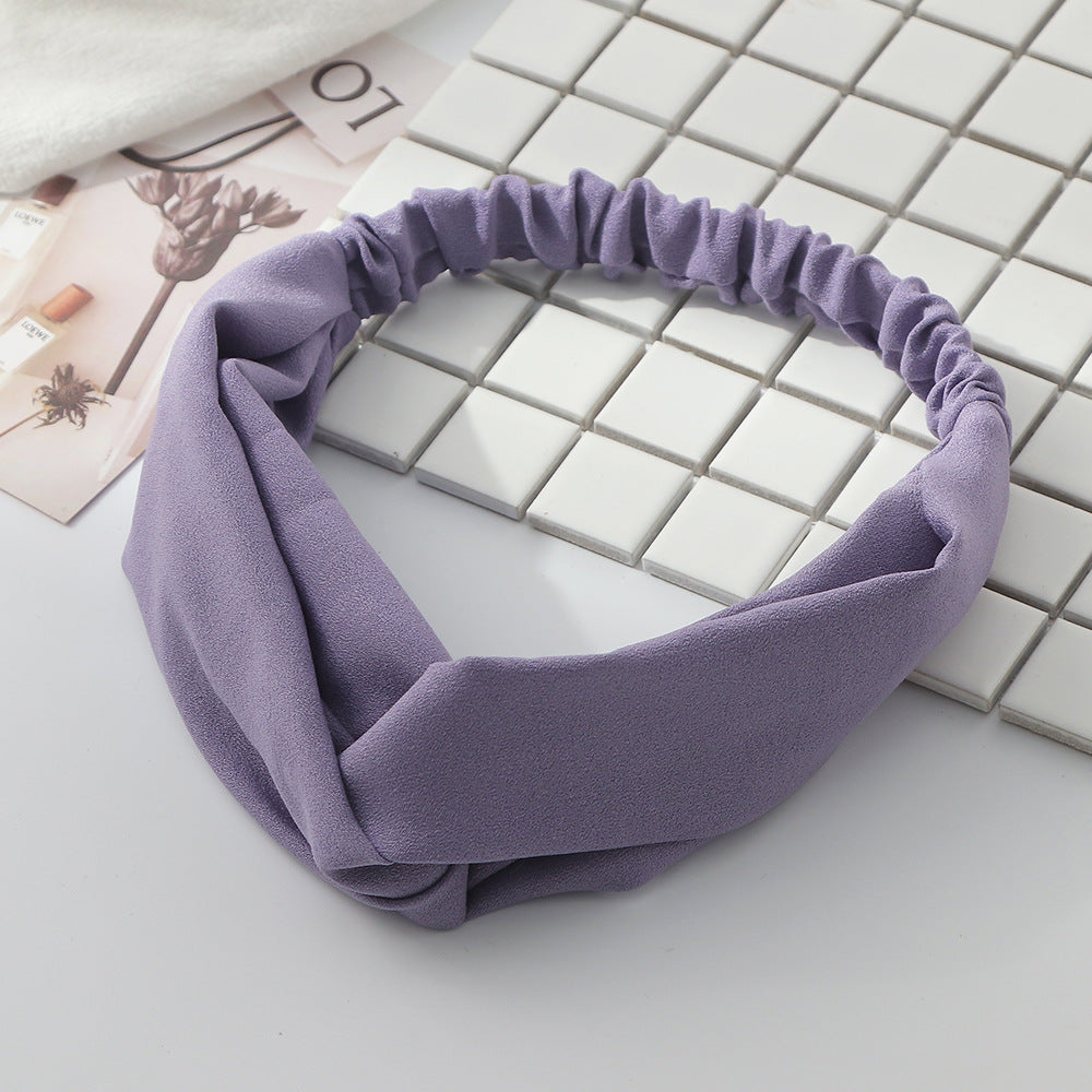 Solid pearl chiffon elastic headband