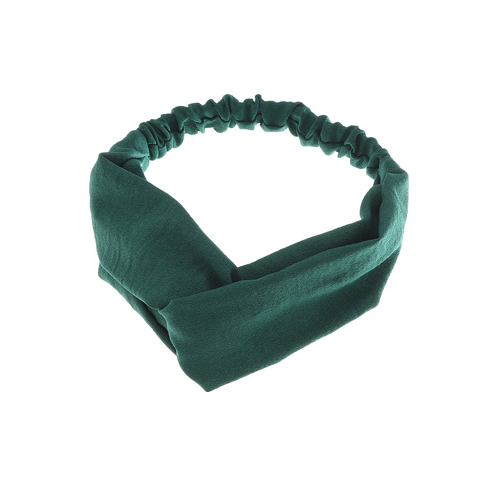 Solid pearl chiffon elastic headband