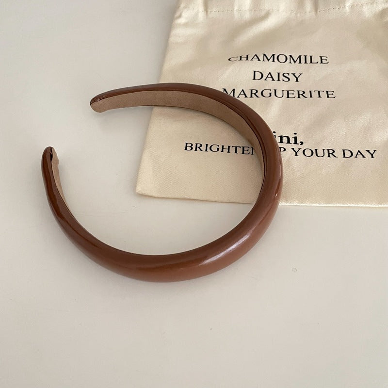 2cm-wide glossy leather slim headband
