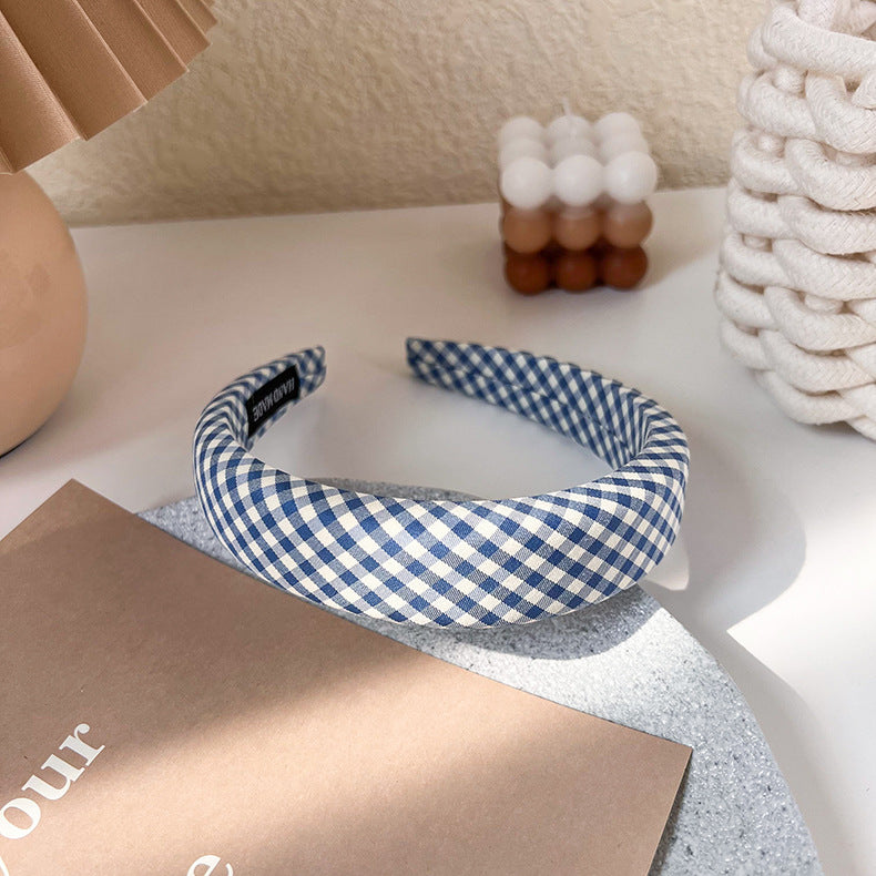 3cm wide padded gingham headband