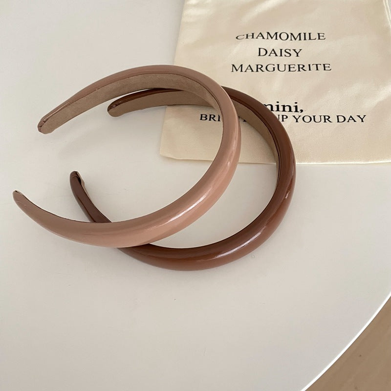 2cm-wide glossy leather slim headband