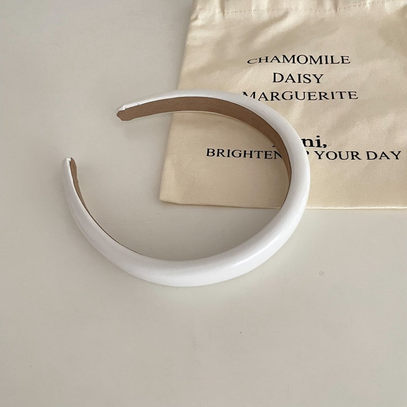 2cm-wide glossy leather slim headband